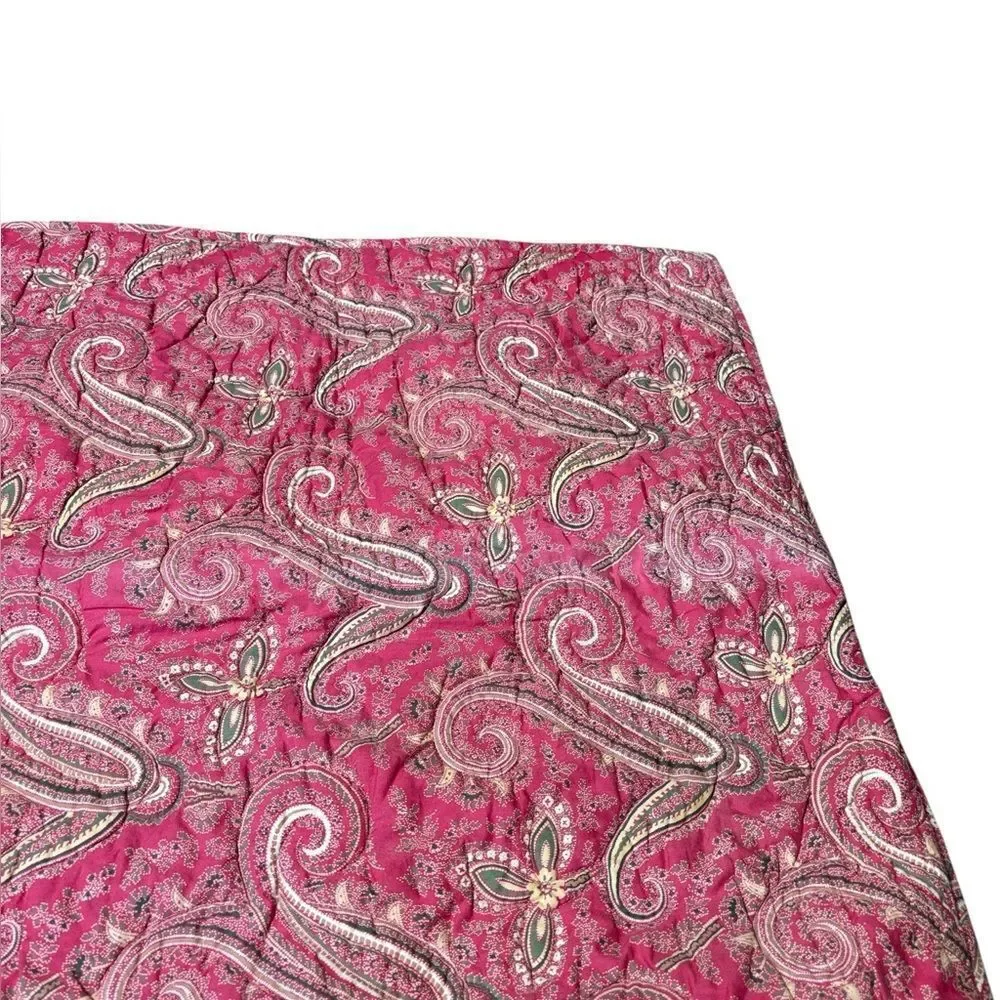 Pottery barn 100% cotton large decorative pillow sham paisley boho 26.5” x 27”